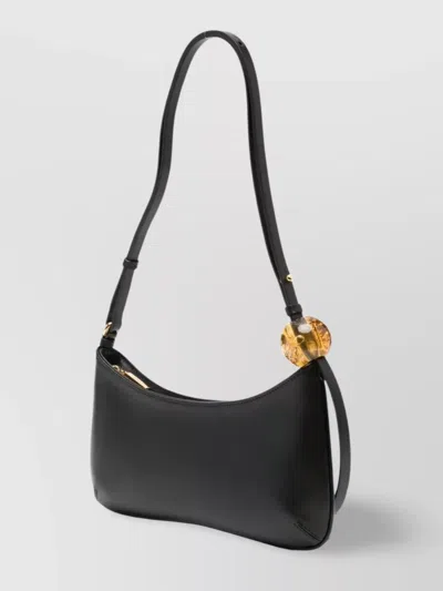 Jacquemus Women Black Top Zip Fastening Adjustable Shoulder Strap Internal Patch Pocket Contrast