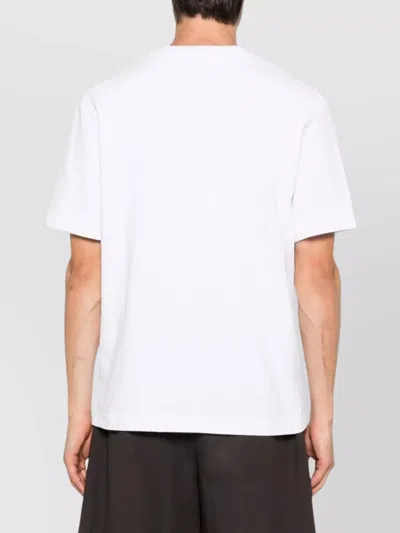 Jacquemus 'le T-shirt Gros Grain' White T-shirt With Logo Patch On The Front