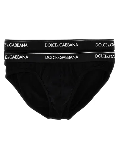 Dolce & Gabbana 'midi Brief' 2-pack Briefs In Black