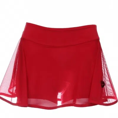 Love Love Tennis Women's Mesh Love O Tennis Skirt In Red