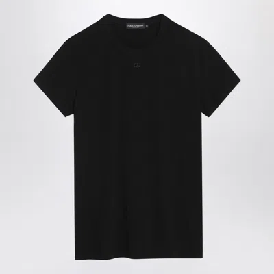 Dolce & Gabbana Dolce&gabbana Black T Shirt With Logo Embroidery