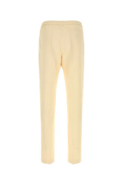 Dries Van Noten Men Pastel Yellow Jersey Pennams Pant In Neutral
