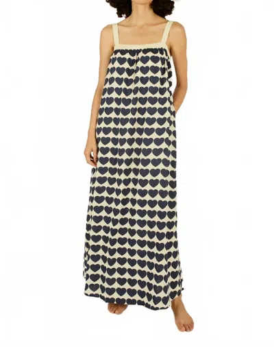 Traffic People Beach Street Heart Dress In Cream/ Black In Multi
