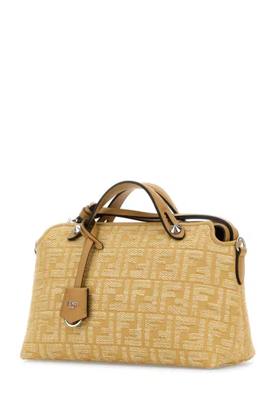 Fendi Women Embroidered Raffia Medium By The Way Handbag