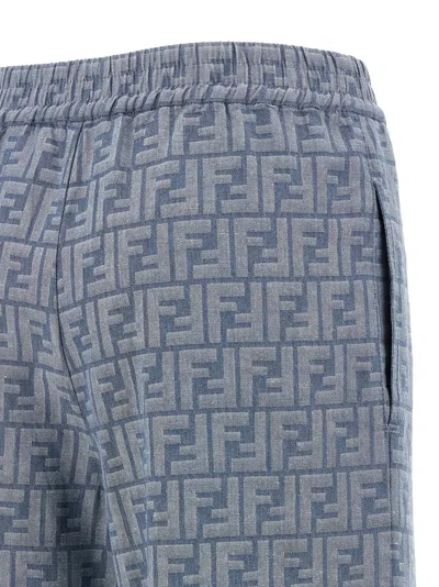Fendi Women Ff Chambray Denim Pants