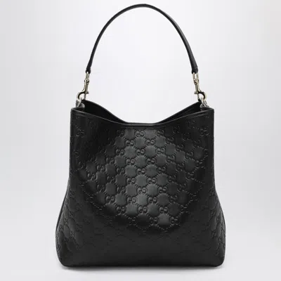 Gucci Leather Bag With Adjustable Handle And Strap In Black