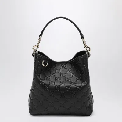Gucci Gg Emblem Small Leather Bucket Bag