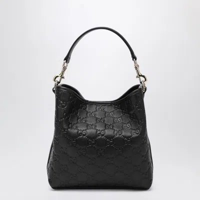 Gucci Gg Emblem Small Leather Bucket Bag