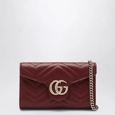 Gucci Gg Marmont Wallet Red Anchor With Chain Women