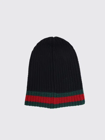 Gucci Sylvie Web Ribbed Knit Beanie In Black