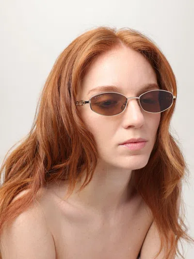 Gucci Sunglasses Woman Gold In Gold