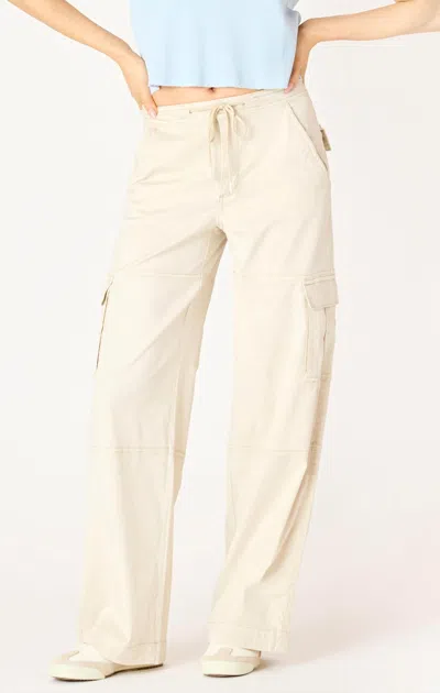 Dex Cargo Wide Leg Pant In Khaki Cream Beige In Neutral