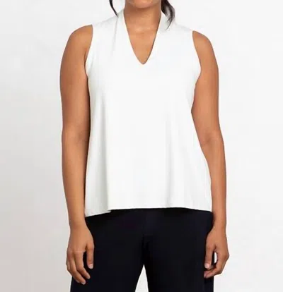 Sympli Deep V Trapeze Tank In White In White