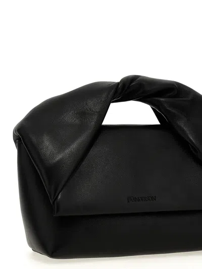 Jw Anderson Twister Leather Handbag In Black