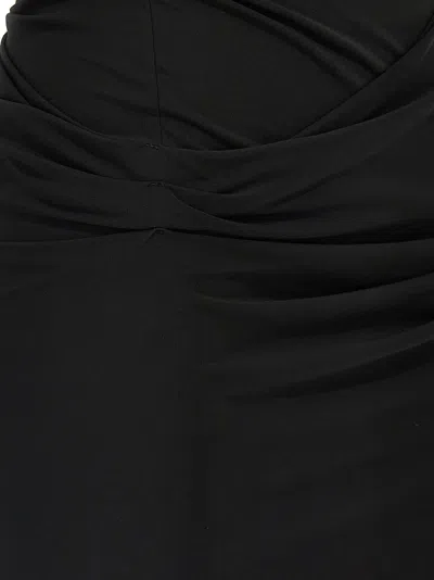 Jacquemus La Mini Robe Drapeado Asymmetric Draped Stretch-jersey Mini Dress In Black