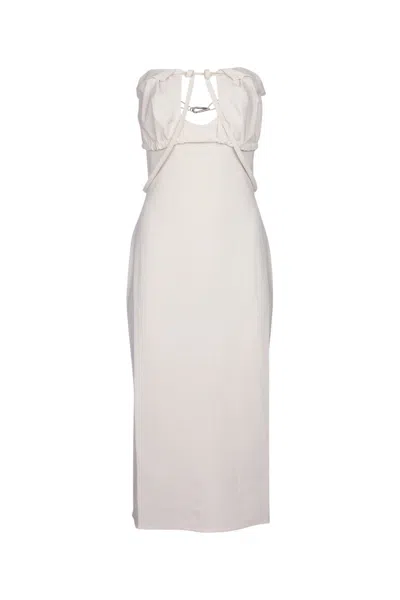 Jacquemus La Robe Bikini Strapless Midi Dress In Neutral