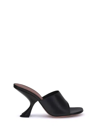 Amina Muaddi 90mm Lupita Sculpted Heel Sandals