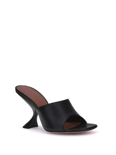 Amina Muaddi 90mm Lupita Sculpted Heel Sandals