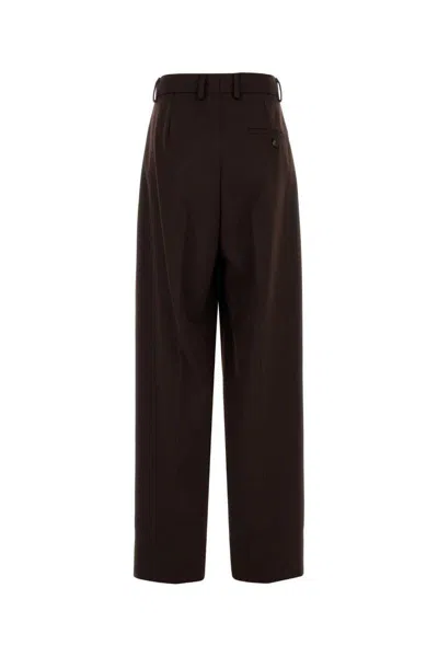 Stella Mccartney Dark Brown Pleated Straight-leg Trousers In Brown