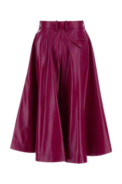 Bottega Veneta Leather Bermuda Shorts With Back Pocket In Red