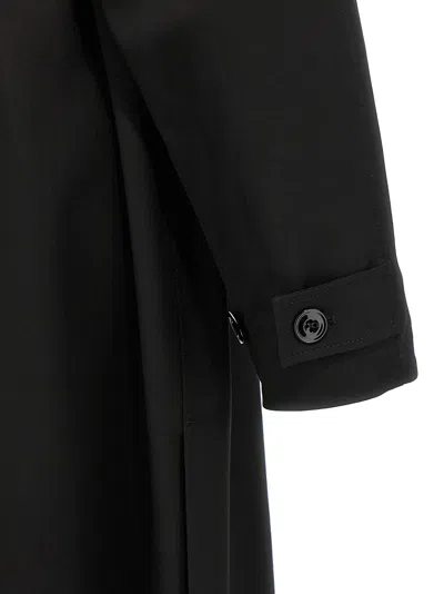Lemaire Women Wool Trench Coat In Black