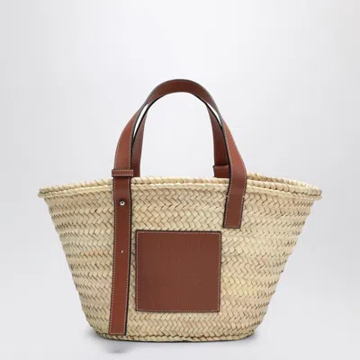 Loewe Medium-sized Basket Bag In Palm Leaf And Leather Women