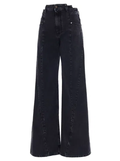 Maison Margiela Asymmetric Wide Leg Cotton Denim Jeans