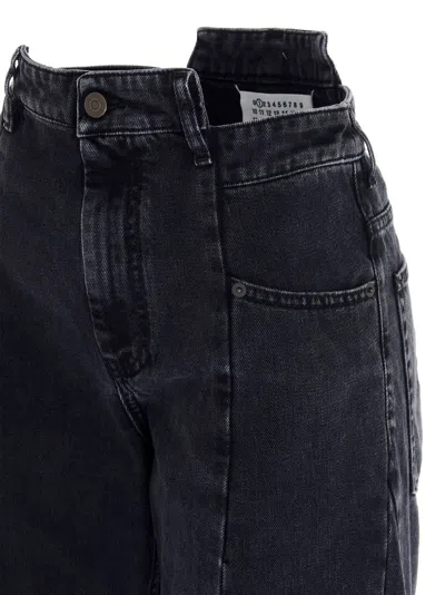Maison Margiela Asymmetric Wide Leg Cotton Denim Jeans