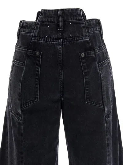 Maison Margiela Asymmetric Wide Leg Cotton Denim Jeans