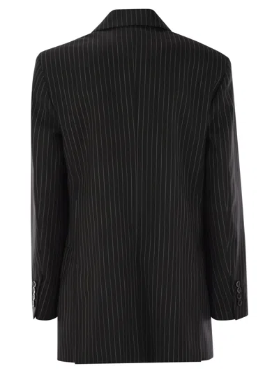 Max Mara Double-breasted Wool Jacket With Pinstripe Design