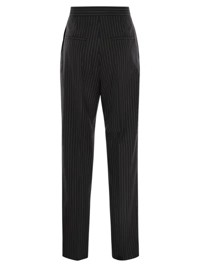 Max Mara Tailored Pinstripe Trousers With High Waist And Pleated Front