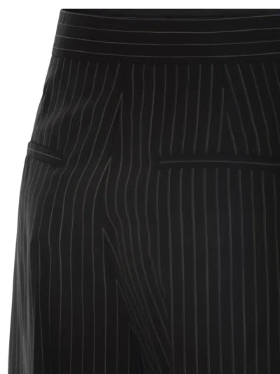 Max Mara Tailored Pinstripe Trousers With High Waist And Pleated Front