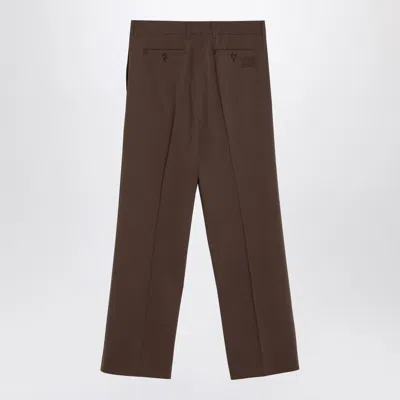 Miu Miu Brown Wool Trousers Women In Brown