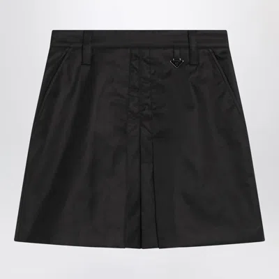 Prada Black Mini Skirt In Re-nylon Women In Blue