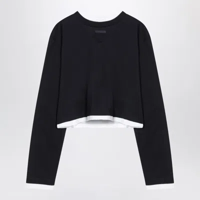 Prada Blue Cotton Jersey T-shirt Women