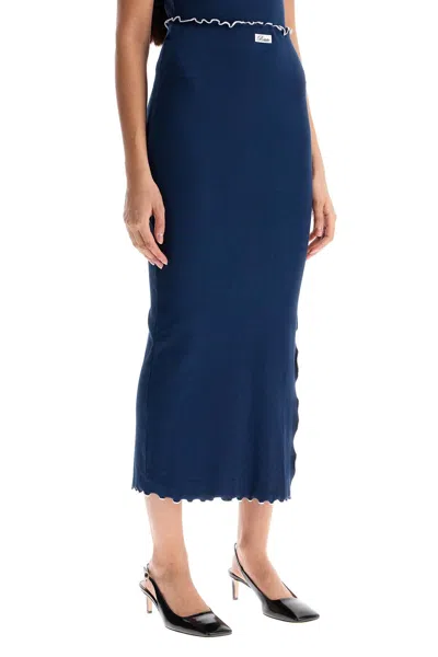 Rotate Birger Christensen Rotate Midi Skirt With Contrasting Hemline Women
