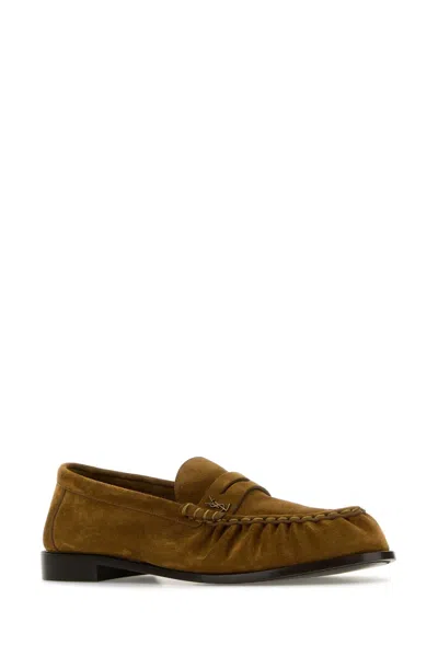 Saint Laurent Men Camel Suede Le Loafer Loafers