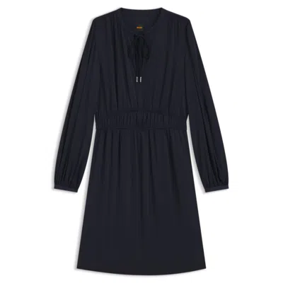 Hugo Boss Crinkle-satin Mini Dress With Gathered Details