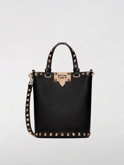 Valentino Garavani Rockstud Crossbody Pouch In Grainy Calfskin Woman Black Uni