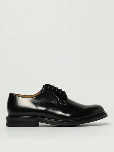 Church's Polished Black Leather Derby Shoes With Rounded Toe