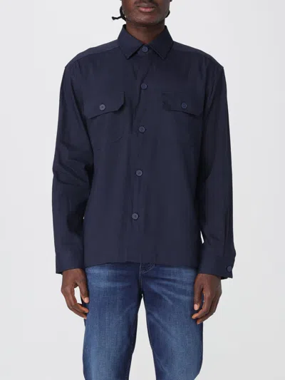 Hugo Boss Relaxed-fit Shirt In An Italian-made Linen Blend In Blue