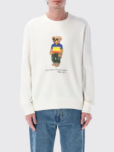 Polo Ralph Lauren White Cotton Blend Polo Bear Sweatshirt