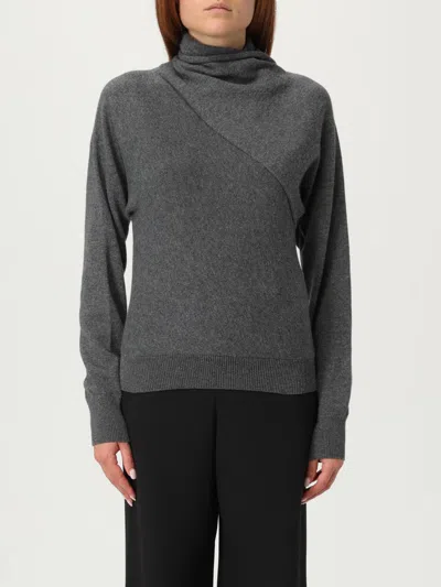 Tom Ford Wrap Collar Cashmere Blend Sweater In Gray