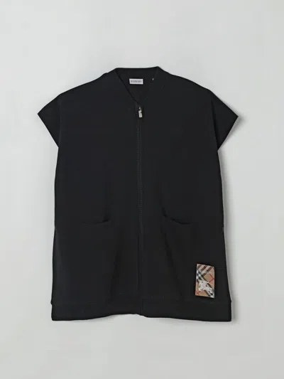 Burberry Girls Wool Ekd Cape In Black