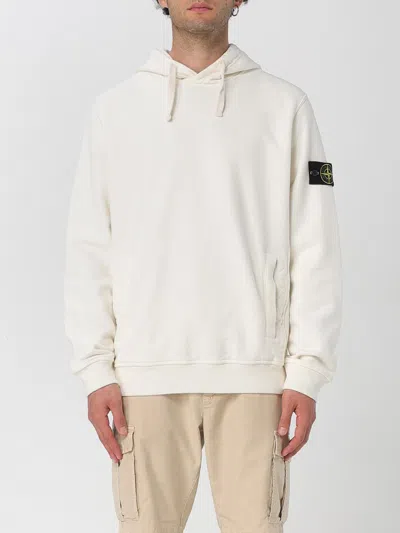 Stone Island Brushed Organic Cotton Fleece Hoodie Clothing In White