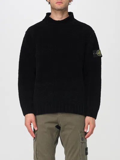 Stone Island Round Neck Jumper With Raglan Sleeves In Black