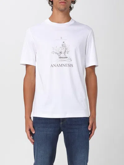 Brunello Cucinelli Cotton Anamnesis Print T-shirt In White