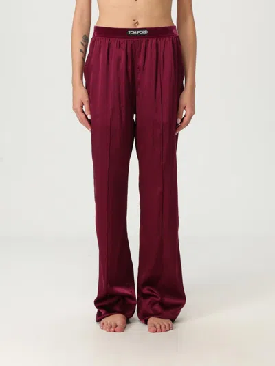 Tom Ford Stretch Silk Pants In Pink