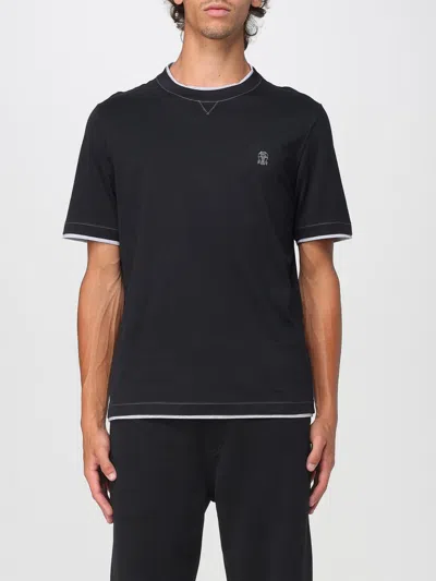 Brunello Cucinelli Slim Fit Crew-neck T-shirt In Lightweight Cotton Jersey In Black