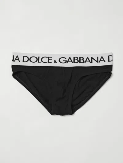 Dolce & Gabbana Black Midi Stretch Cotton Brief In Black